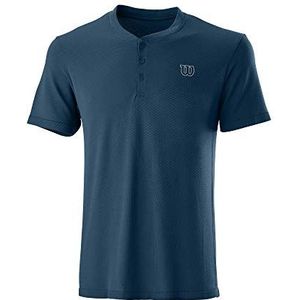 Wilson PWR SMLS HENLEY II heren T-shirt korte mouwen polyester nylon, Blauw