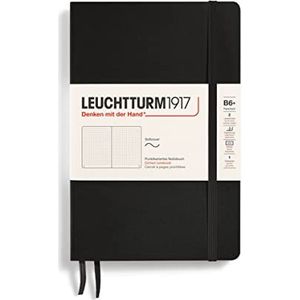 LEUCHTTURM1917 358291 Paperback notitieboek (B6+), softcover, 123 pagina's, genummerd, gestippeld, zwart