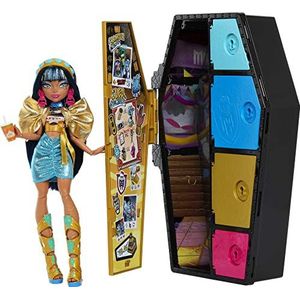 Monster High Cleo De Nile Monsterlijke Secrets Set met pop, bekleding, kluisje en meer dan 19 accessoires, speelgoed voor kinderen, vanaf 4 jaar, HKY63