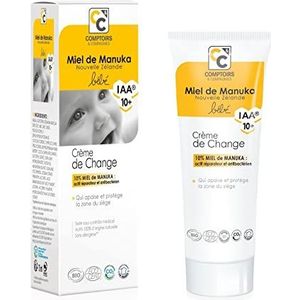 COMPTOIRS ET COMPAGNIES - Wisselcrème met manuka-honing actief IAA10+ – kalmeert roodheid van de baby – biologisch gecertificeerd – 75 ml