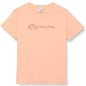 Champion Legacy Color Ground Logo S/S T-shirt dames, flamingo, maat M, Flamingo roze