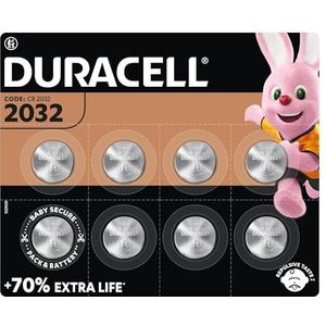 Duracell Specialty 2032 / 8 Lithium-knoopcellen, 3 V, met baby-Secure-technologie, geschikt voor sleutelhangers, weegschalen, draagbare apparaten en medische apparaten (DL2032/CR2032)