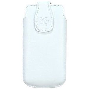 Originele Suncase telefoonhoes met magneetsluiting voor Sony Xperia Miro Leather in het wit