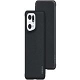 OPPO Officiële Find X5 Pro telefoonhoes, flip case veganistisch kunstleer zwart