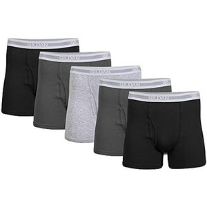 Gildan Ajust Boxershorts voor heren, korte legging, 5 stuks, zwart/antraciet/grijs sport (5 stuks)