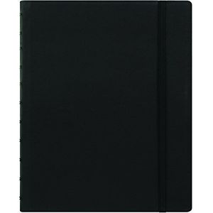 Filofax Klassiek navulbaar notitieboek, 27,4 x 21,6 cm, zwart, elegante omslag in lederlook met afneembare pagina's, elastische sluiting, index, tas en bladwijzer (B115101U), letterformaat