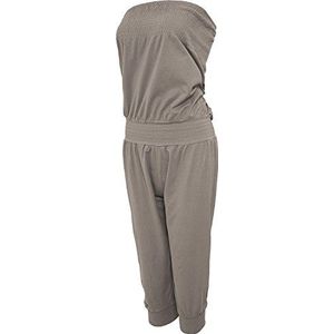 Urban Classics Dames schoudervrije capri jumpsuit dames, grijs (Stone 372)