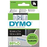 DYMO D1 originele zelfklevende etiketten | rol 12 mm x 7 m | blauw op witte achtergrond | voor LabelManager labelapparaten