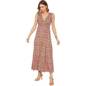 Trendyol Dames Slim Fit Jurk, meerkleurig, XL, Meerkleurig