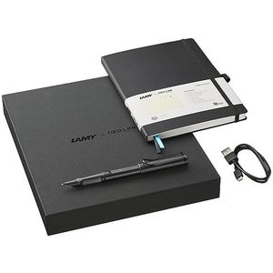 LAMY safari NCode klein elektronisch digitaal notitieboek A5 set - gestippeld - herbruikbaar - met pen - zwart - met geheugen en USB-kabel