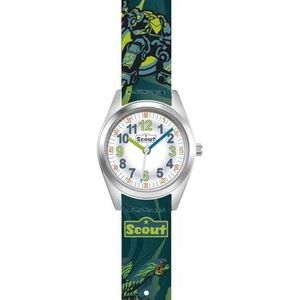 SCOUT Montre à quartz analogique pour garçon avec bracelet en plastique 280309009, vert