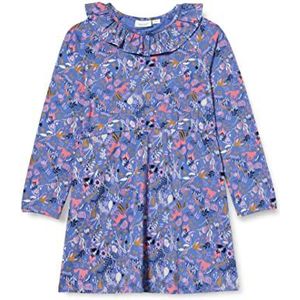 NOA NOA MINIATURE LaikaNNM meisjesjurk, blauw/roze print, 152 cm, blauw/roze print, 152, Print blauw/roze