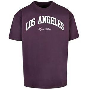 Mister Tee Upscale T-shirt unisexe L.A. College Oversize Tee imprimé, coupe surdimensionnée, streetwear, Purplenight, S