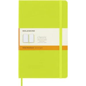 Moleskine - Klassiek notitieboek, gelinieerde pagina's, vaste omslag en elastische sluiting, afmetingen 13 x 21 cm, kleur citroengroen, 240 pagina's