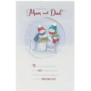 Kerstkaart voor mama en papa, kerstkaart voor mama en papa, traditionele kerstkaart met schattig gedicht