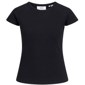 JJXX Jxfriend Str Ss Rib Tee Jrs Sn T-shirt voor dames, zwart.