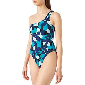 sloggi Shore Flower Horn One Piece Badpak voor dames, Blauw - Dark Combinatie