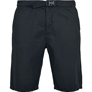 Urban Classics Korte chino shorts met riem voor heren, zwart.