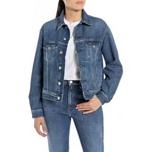 Replay Wa311 Jeansjack voor dames, 009 Medium Blauw