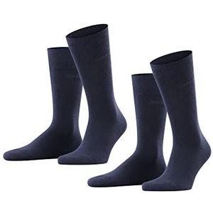 ESPRIT Basic Uni 2 stuks ademende sokken biologisch duurzaam katoen versterkt duurzaam zachte platte teennaad voor dagelijks gebruik en werk multipack set van 2 paar, Blauw (Navy 6120)