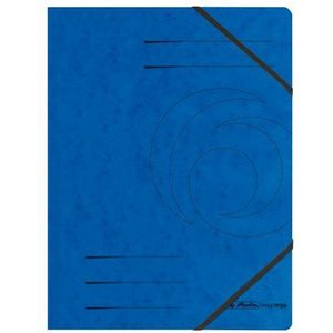 Herlitz 972448 Colorspan A4 elastiek-dossiermappen, 355 g/m² karton, 5 stuks (blauw)