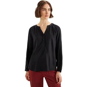 Street One A342427 Damesblouse met mouwen, zwart.