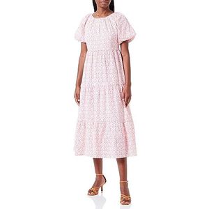 IZIA Robe longue à manches courtes pour femme, rose fluorescent, S