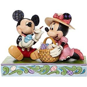 Jim Shore De tradities van Disney Mickey en Minnie Mouse 'Artistry Pascua' Figurita 6008319, meerkleurig