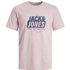 JACK & JONES Jcomap Ss Crew Neck Sn Logo Zomer T-shirt voor heren, Winsome orchidee.