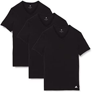 adidas Multipack V-hals T-shirt (3 stuks) bovenlaag voor heren, zwart.