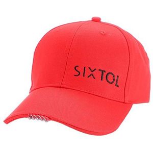 SIXTOL B-Cap Baseball Cap met LED-licht 25lm | Opladen via USB | Universele maat, Rood