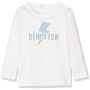 United Colors of Benetton T-s M/L Logo Fulmine Pullover zonder mouwen Baby Jongens, meerkleurig (Bianco/Azzurro 901)