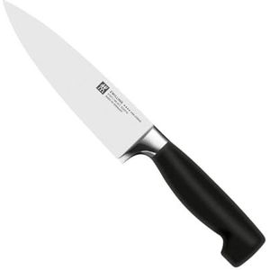 ZWILLING koksmes, lemmet: 16 cm, staal, speciale formule, zwarte handgreep, serie Four Star