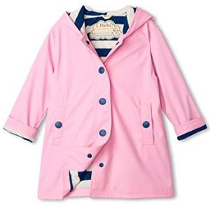Hatley Splash Jackets regenjas voor meisjes, Klassiek roze en marineblauw.