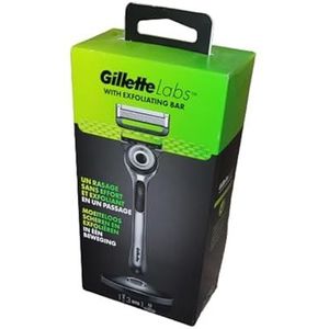 Gillette Labs met scrubstang, scheermes voor heren, 1 handvat, 1 navullemmet, inclusief premium magnetische houder