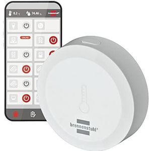Brennenstuhl Zigbee TFS CZ 01 temperatuur- en vochtigheidssensor (intelligente temperatuur- en vochtigheidsmeter, melding op mobiele telefoon, smart home, gratis app)