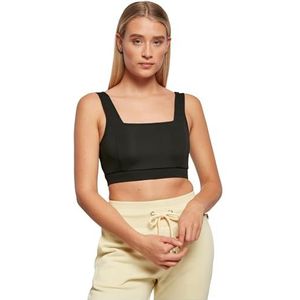 Urban Classics Dames Recyled Squared Sports Bra Sportbeha, zwart.