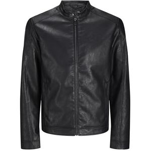 JACK & JONES Jjedylan Clean Pu Jacket Pls leren jas voor heren (1 stuk), zwart., 4XL