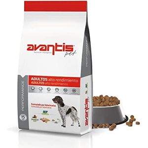 Avantis Pet Performance Voedsel voor volwassen honden van middelgrote en grote rassen, 15 kg, 100% volledig en uitgebalanceerd voer, hoge prestaties en hoge energie