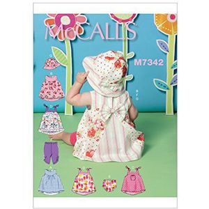 McCall's Patterns 7342, jurken, slips, leggings en hoed, NB-XL, katoen, YA5 in envelop