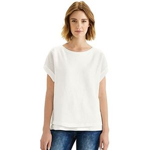 Street One A320010 2-in-1 T-shirt met korte mouwen voor dames, gebroken wit