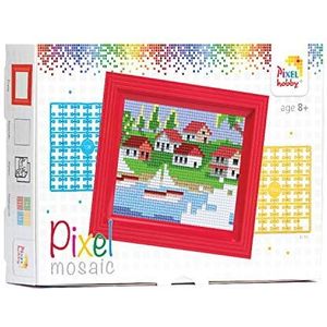 Pixel P31253 mozaïek geschenkverpakking meer pixelbeeld met frame, eenvoudig insteeksysteem, strijkvrij en plakken