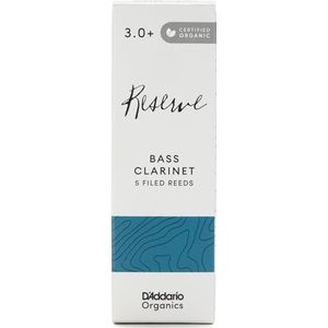 D'Addario Organique Reserve Bass klarinetrietjes – rietjes voor klarinet – 3,0 + sterkte, 5 verpakkingen