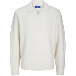 Jack & Jones JOROLLIE Knit LS Polo, Crème, L