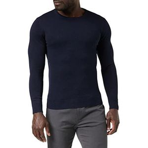 Tom Tailor Pullover met ronde hals voor heren, Bleu (Knitted Navy Mélange 13160), M