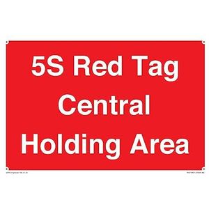 5S Red Tag Panneau central de zone de maintien – 300 x 200 mm – A4L
