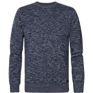 Petrol Industries Heren Knitwear Ronde Neck Basic Trui Heren, Saffier blauw (saffier)