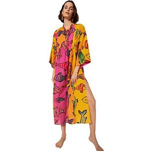 Trendyol Trendyol Oversized geweven jurk voor dames, damesjurk (1 stuk), Zeer kleurrijk, 40