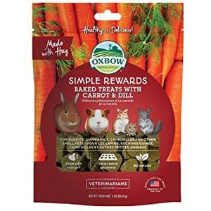 Oxbow Simple Rewards Gebakken lekkernijen met wortel, dille en hooi voor konijnen, cavia's, chinchilla's en kleine huisdieren, 85 g (1 stuk)
