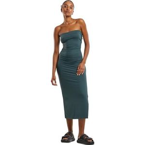 Urban Classics Robe bandeau midi pour femme - Sans bretelles - Longueur midi - Tailles XS à 5XL, Vert bouteille, 4XL